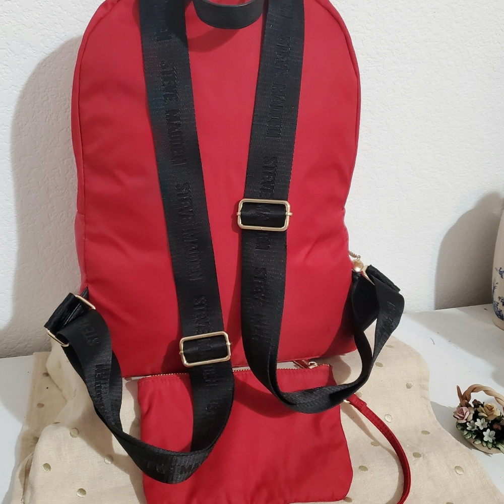 STEVE MADDEN RED MINI FORCE WOMEN'S TRAVEL BACK PACK BAG - Picture 9 of 12